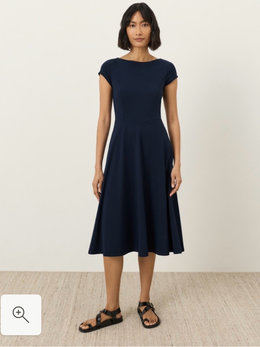 Pact OrganicWomen’s Navy Fit-and-Flare Midi Dress